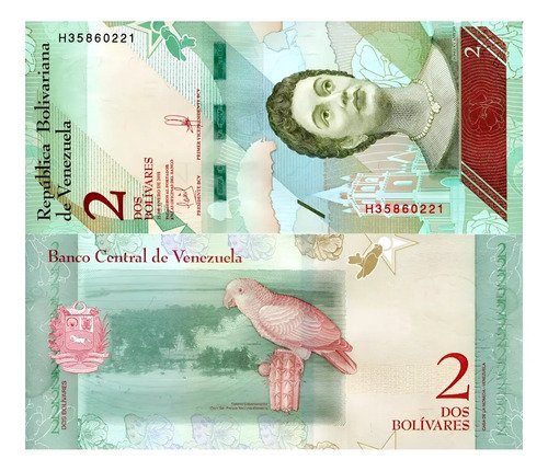 D_950201-MLM108430631798_032026-O.jpg Billete De Venezuela 2 Bolívares, Isla Cayo Sal Y Loro 2018