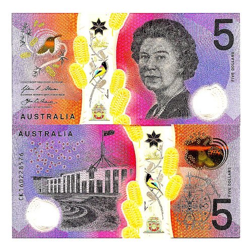 Billete De Australia 5 Dollars Reina Isabel Il 2022 Polímero
