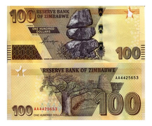 D_962094-MLM72027125803_092023-O.jpg Billete De Zimbabue De 100 Dollares 2020 Nuevo Sin Circular