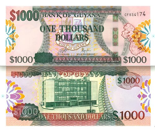 Billete De Guyana De $ 1,000 Dólares Nuevo Sin Circular 2024