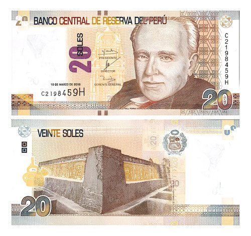 Billete De Perú 20 Soles Raúl Porras Nuevo Sin Circular2018