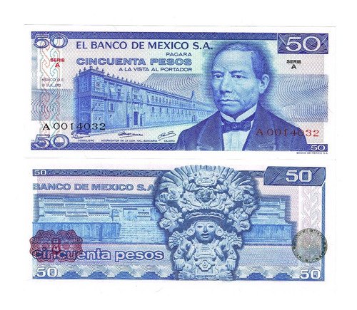 Billete De  Benito Juárez 1973 Nuevo Sin Circular Serie A