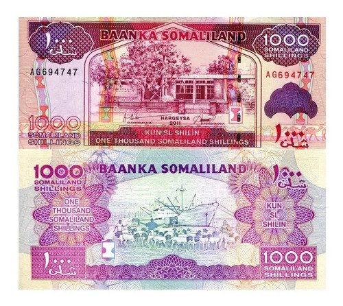 Billete De Somalilandia 5 Chelínes Caravana De Camellos 1994
