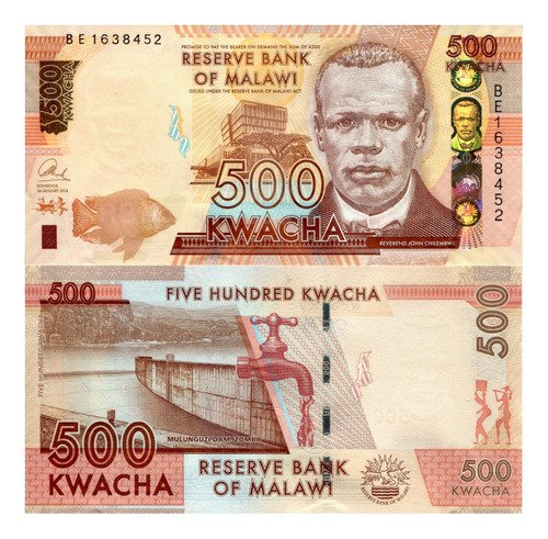 Billete De Malaui & Malawi 500 Kwachas Reverendo John Chilem