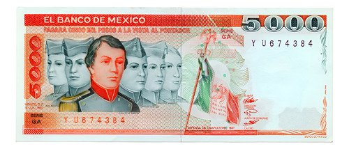 Billete De Mexico ,000 Niños Héroes Nuevo Sin Circular
