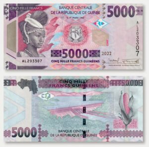 Billete De Guinea De 5,000 Francos 2022, Nuevo Sin Circular