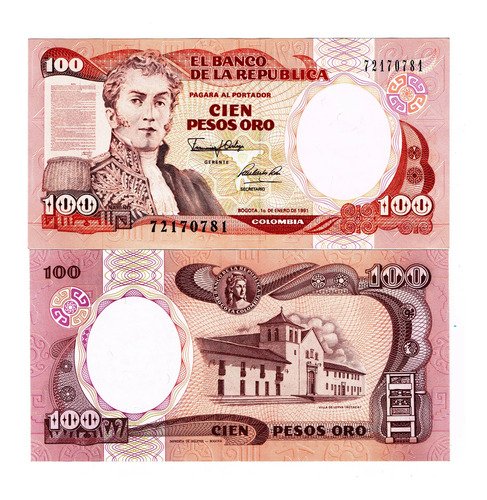 Billete De Colombia 100 Pesos Antonio Nariño, Nuevo S C 1991