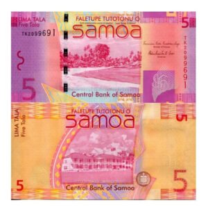Billete De Samoa 5 Talas, Nuevo Sin Circular 2017, Oceanía