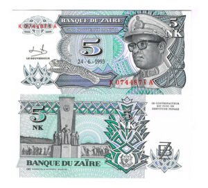 D_991977-MLM80489951218_112024-O.jpg Billete De Zaire 5 Nuevos Makutas, Dictador Mobutu Nvo. 1993