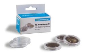 100 Cápsulas Monedas Varias Protector Lighthouse 29mm