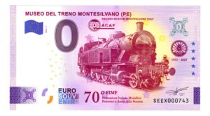 Billete 0 Cero Euros - Souvenir Museo Del Tren, Italia 2023