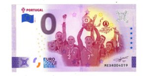 Billete 0 Cero Euro C Ronaldo Campeón Eurocopa 2016 Portugal