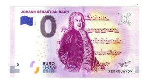 Billete 0 Cero Euros Souv Johan Sebastian Bach Alemania 2018