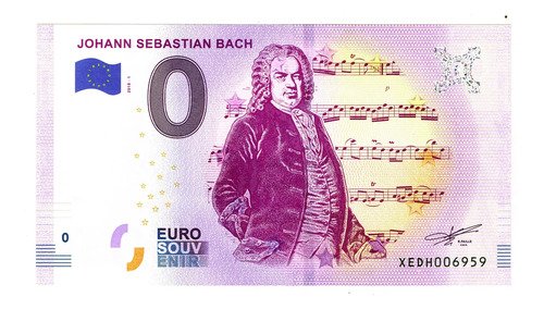Billete 0 Cero Euros Souv Johan Sebastian Bach Alemania 2018