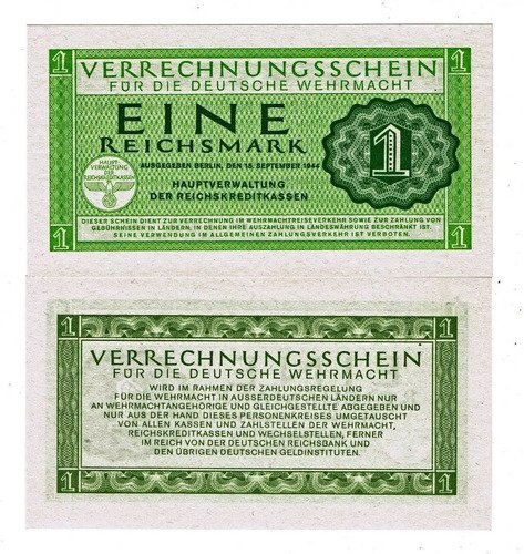 Billete de Alemania 1 Reichsmark 1944 — Emisión militar, serie B