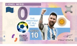 Billete 0 Cero Euro En Color Lionel Messi Nuevo Sin Circular