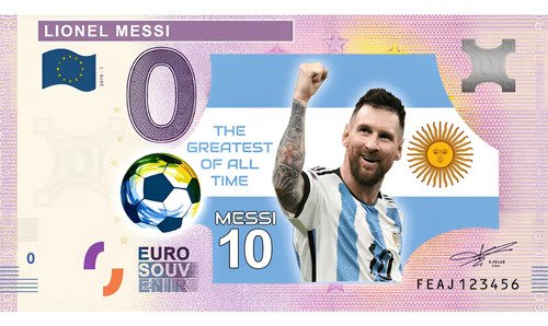 D_647761-MLM86593357980_062025-O.jpg Billete 0 Cero Euro En Color Lionel Messi Nuevo Sin Circular