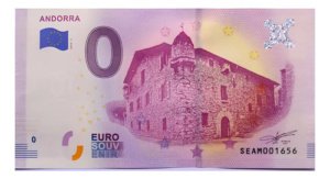 Billete 0 Cero Euro Souvenir, Casa La Vall De Andorra, 2018