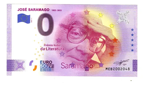 Billete 0 Cero Euros Souvenir José Saramago, Portugal 2022