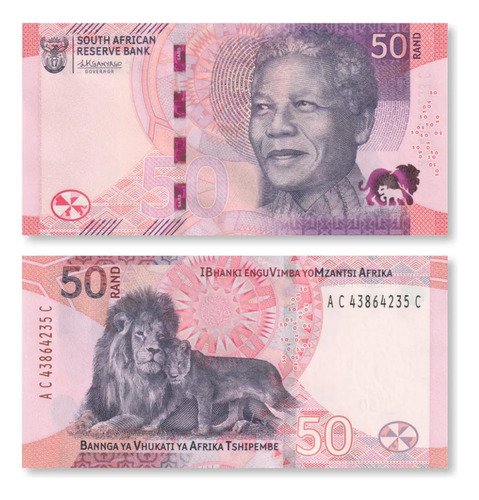 Billete De Sudáfrica 50 Rand Mandela & Léon Nuevo Sin C 2023