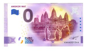 Billete 0 Cero Euro Souv. La Ciudad Del Templo, Camboya 2021