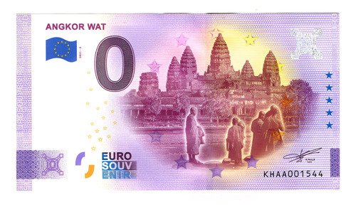 Billete 0 Cero Euro Souv. La Ciudad Del Templo, Camboya 2021