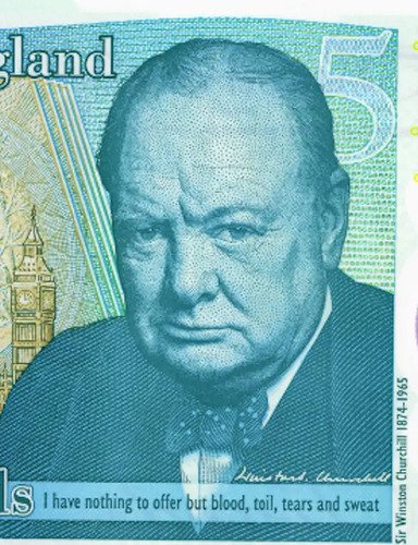 Billete De Inglaterra De 5 £ Carlos Ill & Churchill Polímero