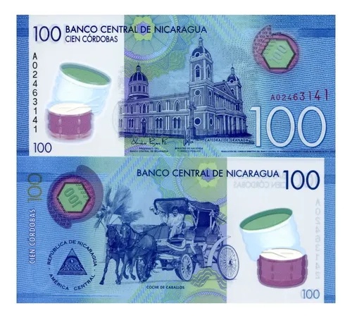 Billete De Nicaragua 100 Córdobas La Catedral Polímero Nvo.