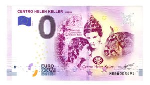 Billete 0 Cero Euros Souv Centro Hellen Keller Portugal 2018