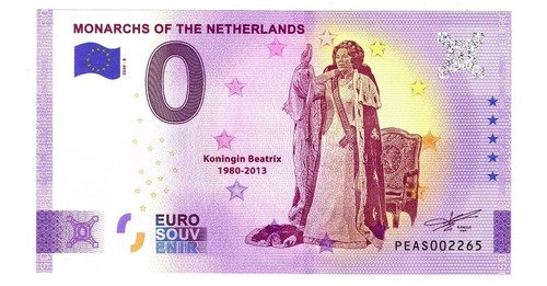 Billete 0 Euro Souvenir La Reina Beatriz De Holanda 2020