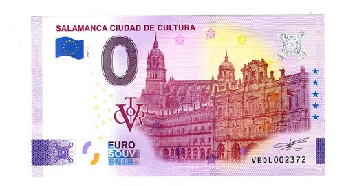 Billete 0 Cero Euro España, Salamanca Ciudad De Cultura 2024