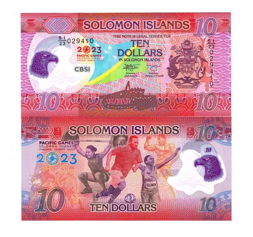 Billete De Las Islas Salomón 10 Dollars Nuevo Polímero 2023