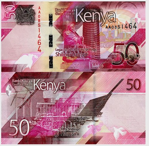 Billete De Kenia 50 Chelines Estatua Kenyatta 2019 Nvo Sin C