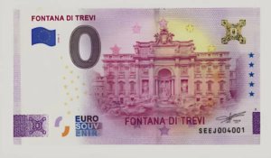 D_706517-MLM111466634957_052026-O.jpg Billete 0 Cero Eurosouvenir Roma Fuente De Trevi Italia 2022