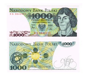 Billete De Polonia 1,000 Zlotys Nicolás Copérnico Nuevo 1982