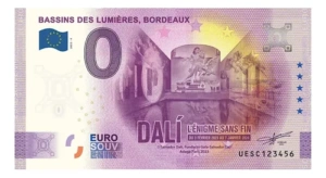 Billete 0 Cero Euro Souvenir Salvador Dalí Francia 2021-gala