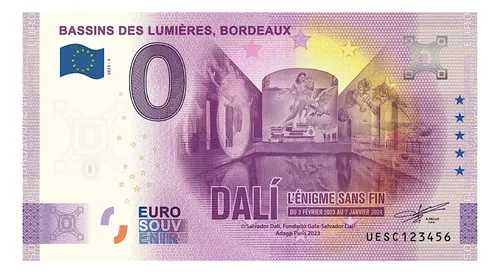 Billete 0 Cero Euro Souvenir Salvador Dalí Francia 2021-gala