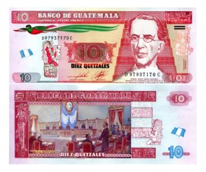 Billete De Guatemala 10 Quetzales, Nuevo Sin Circular, 2018
