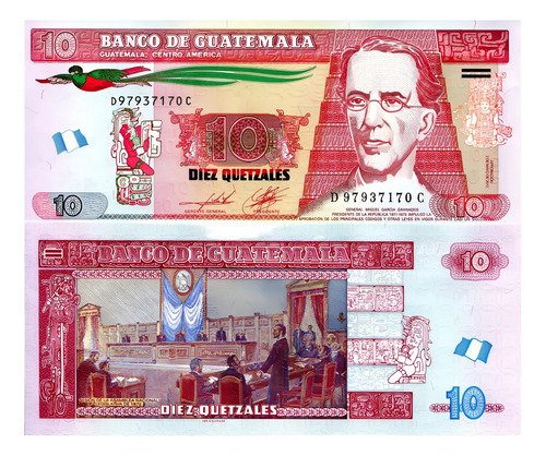Billete De Guatemala 10 Quetzales, Nuevo Sin Circular, 2018