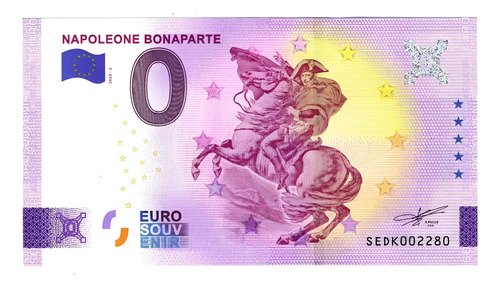 Billete 0 Euros Souvenir, Napoleón Bonaparte, Francia, 2023