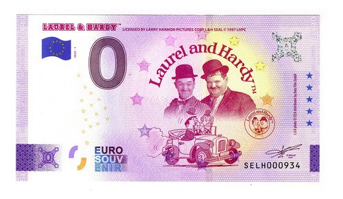 D_716563-MLM76760939157_062024-O.jpg Billete 0 Cero Euro Souvenir El Gordo Y El Flaco Italia 2024