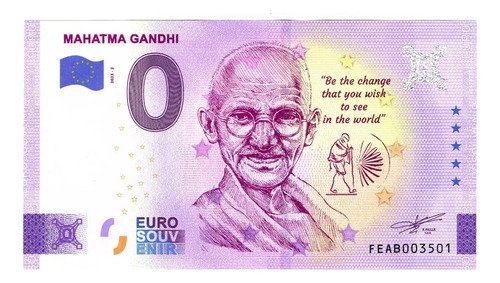 D_719272-MLM69433379364_052023-O.jpg Billete 0 Cero Euro Souvenir, Mahatma Gandhi, India 2023