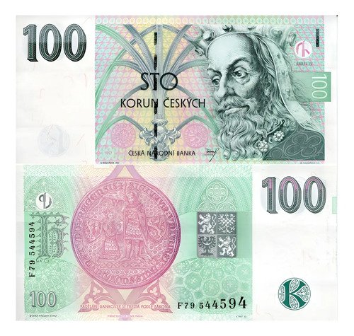 Billete De República Checa 100 Coronas Karel I V Nvo.sc 1997