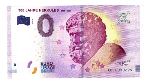 Billete 0 Cero Euros Souvenir, Jahre Herkules, Alemania 2017