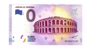 Billete 0 Cero Euro Souvenir Arena De Verona Italia 2021