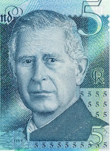 Billete De Inglaterra De 5 £ Carlos Ill & Churchill Polímero