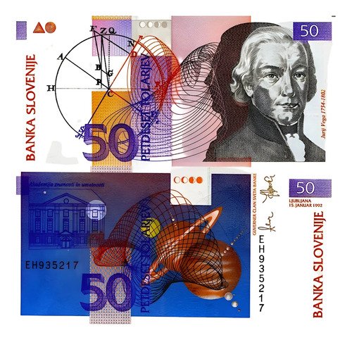 Billete De Eslovenia De 50 Tólar 1992 Jurij Vega Nuevo Sin C
