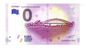 Billete 0 Cero Euro Souveni Sydney Casa Opera Australia 2019