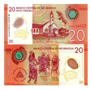 Billete De Nicaragua 20 Córdobas Nuevo Sin Circular Polímero