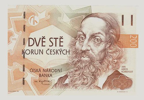 Billete De República Checa 200 Jan Ámos Komensk Teologo2018
